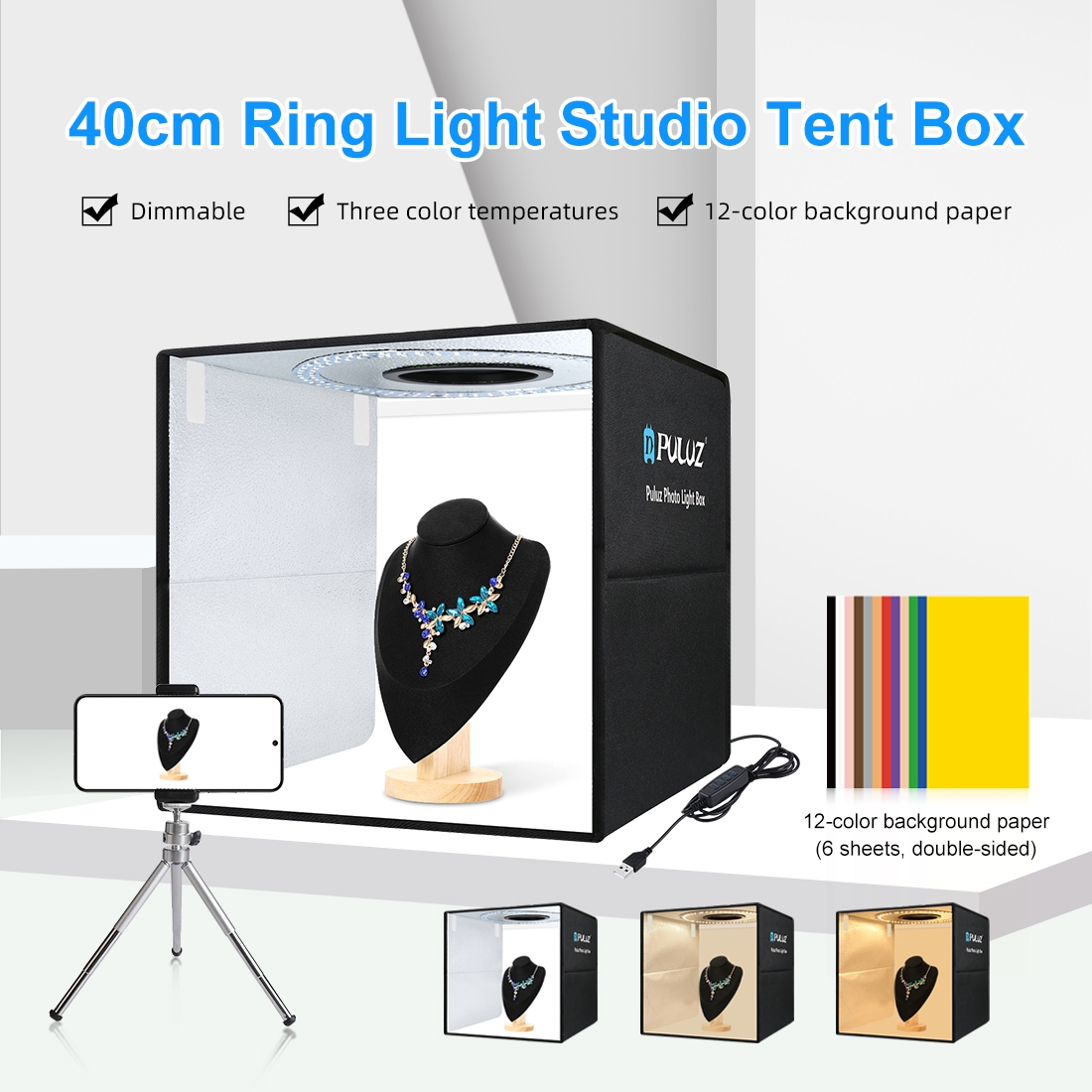 Photography Lighting For Products - PULUZ 40cm Tenda Fotografica Pieghevole Portatile