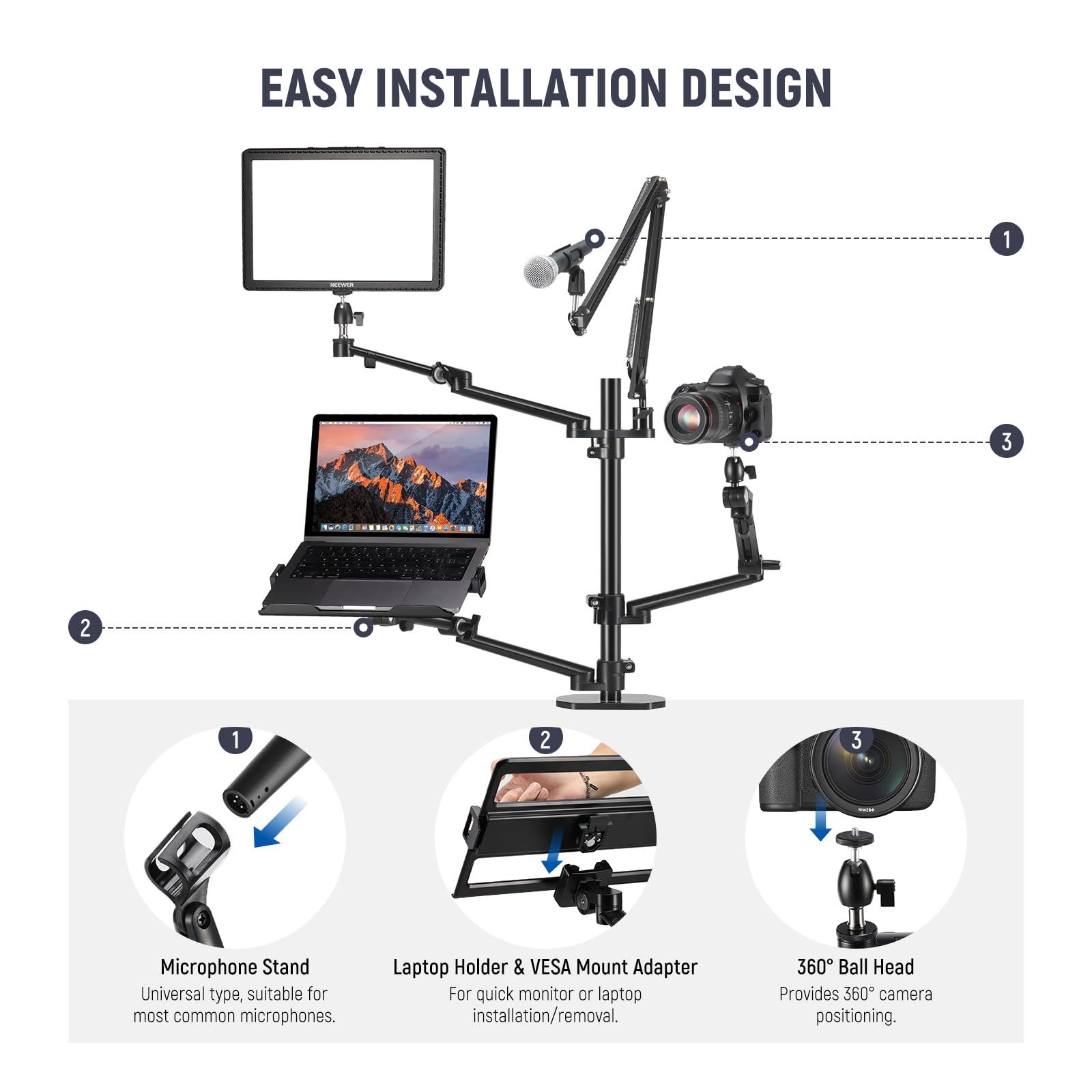 Supporto da Tavolo NEEWER DS00 - Photography Lighting Rig recensione e prezzo