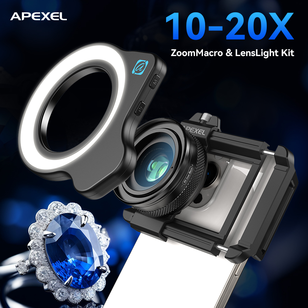 APEXEL Kit Lente Macro per Tel - Jewelry Photography Lighting Kit recensione e prezzo